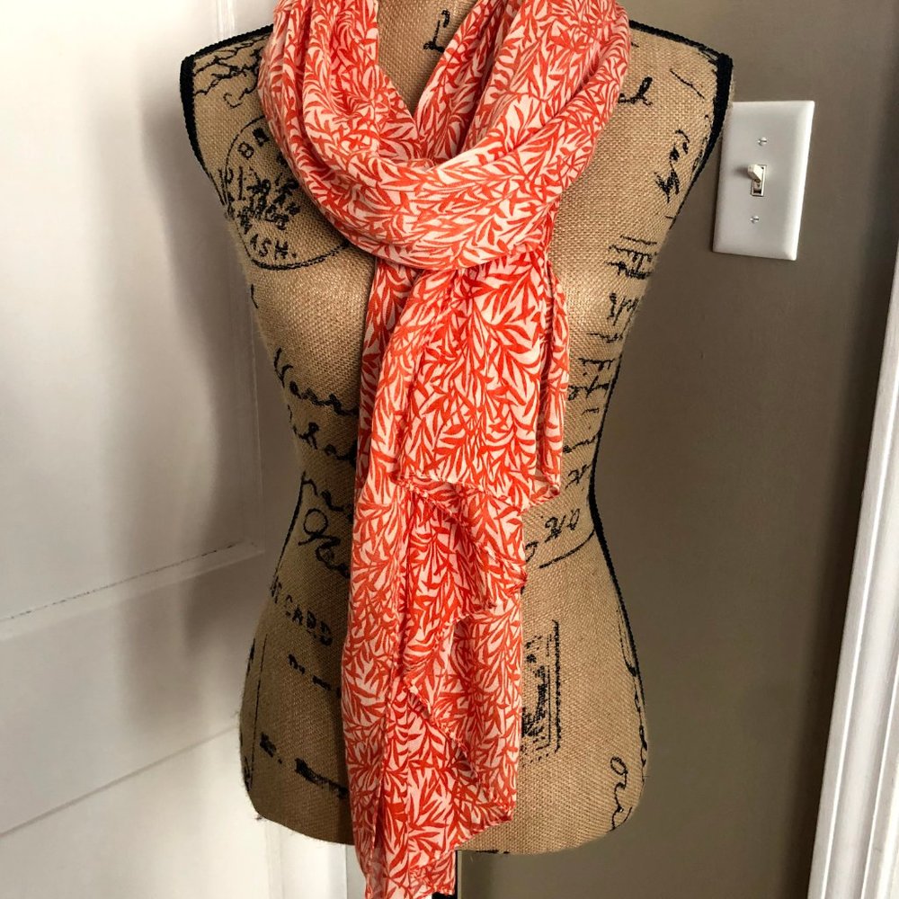 Orange Floral Scarf